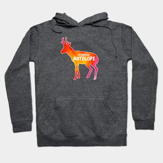 Antelope Critter - Watercolor background Hoodie by Wright Art